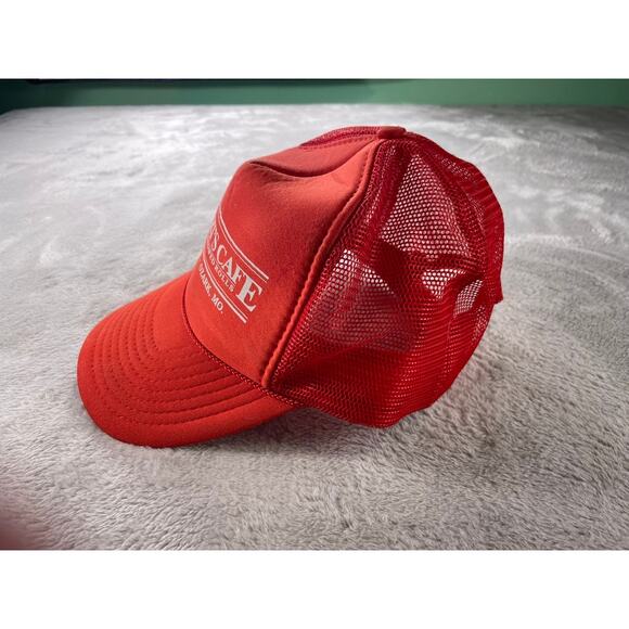 Lambert’s Cafe Sikeston Ozark Missouri "Throwed Rolls” Red Trucker Hat - Picture 3 of 7